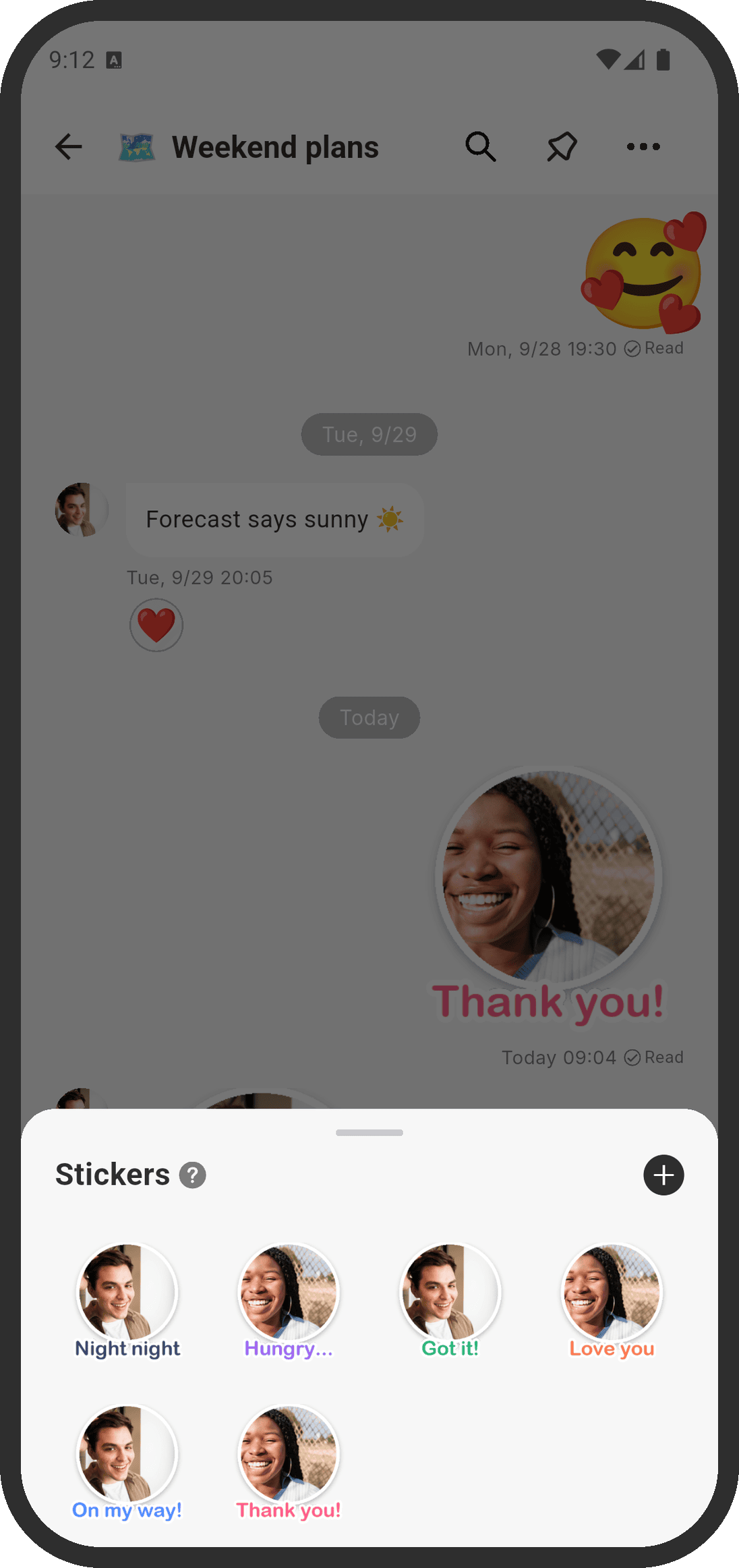 Sending a custom sticker