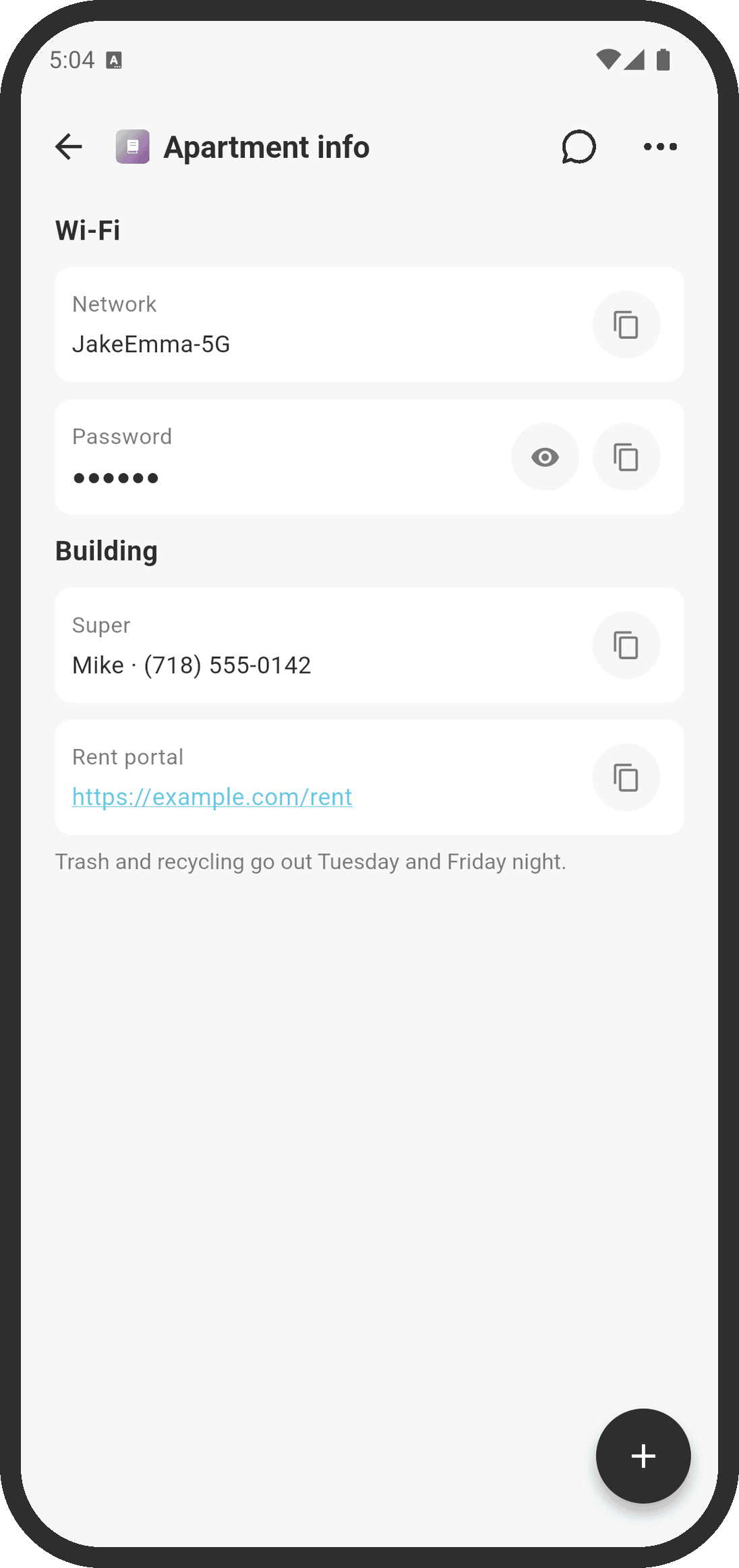 A data page