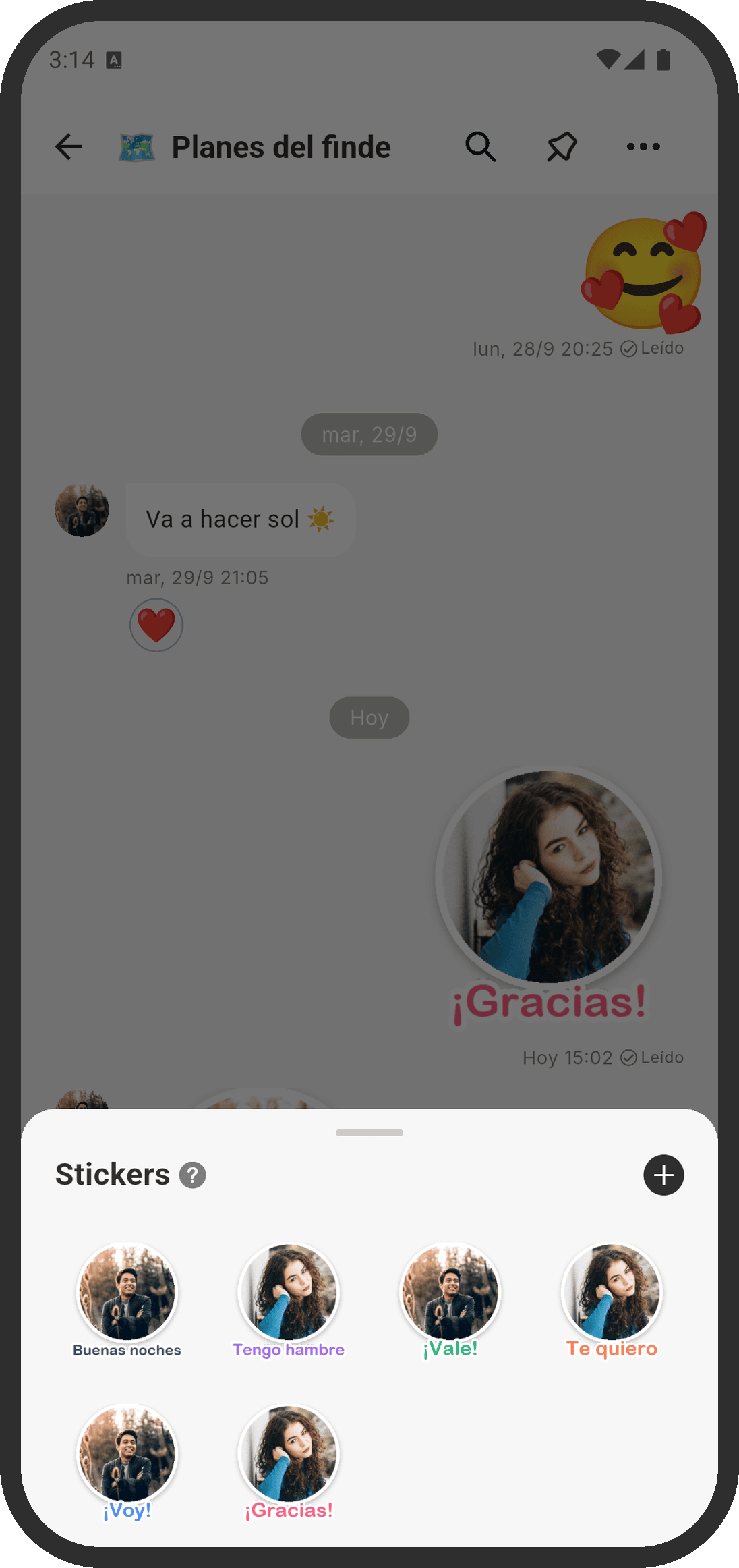 Enviar un sticker personalizado